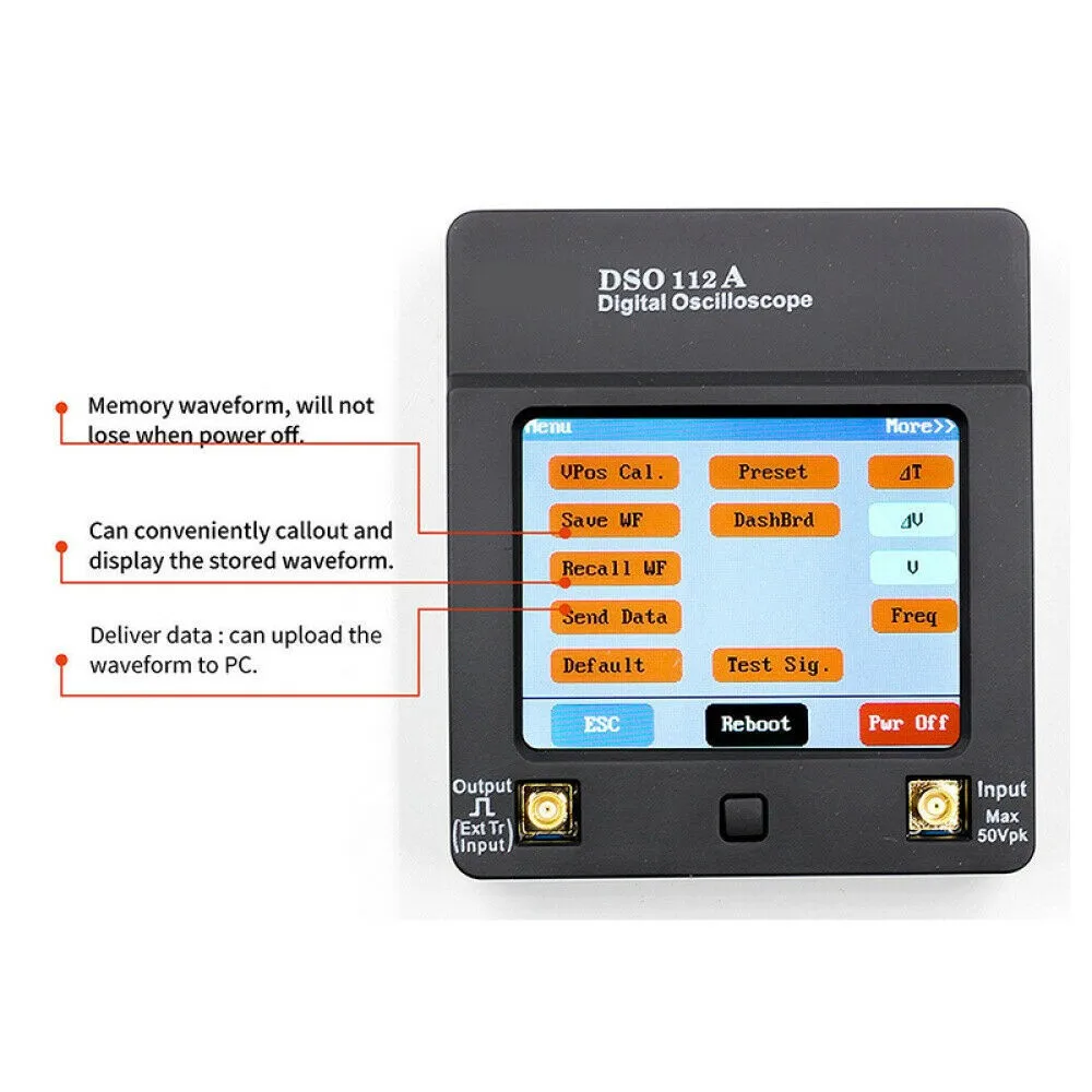 Цифровой портативный тестер DSO112A мультитестер с тонкоплёночной волной 2 МГц 5 млн