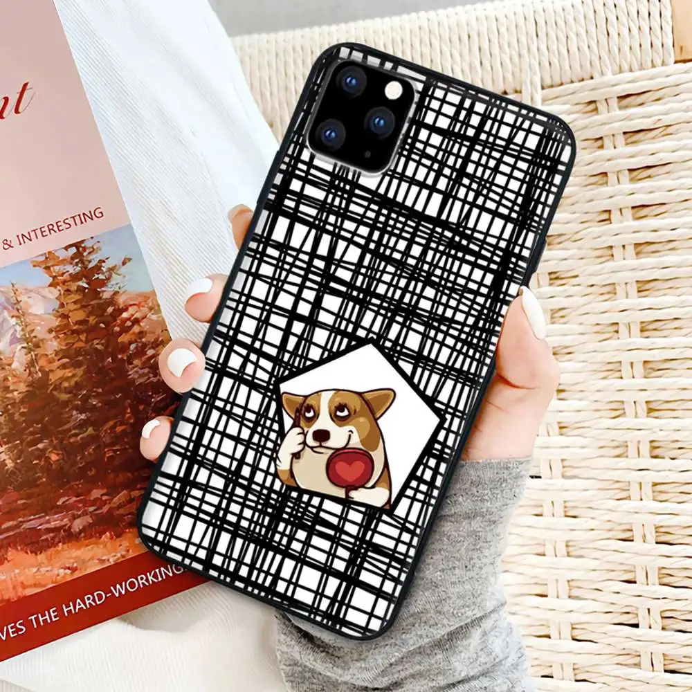 

Fashion Cute Cartoon Corgi Dog Mobile Phone Case For Huawei P40 P30 P20 Pro P 10 P9 Lite 2016 2017 P Smart 2019 2020 Cover