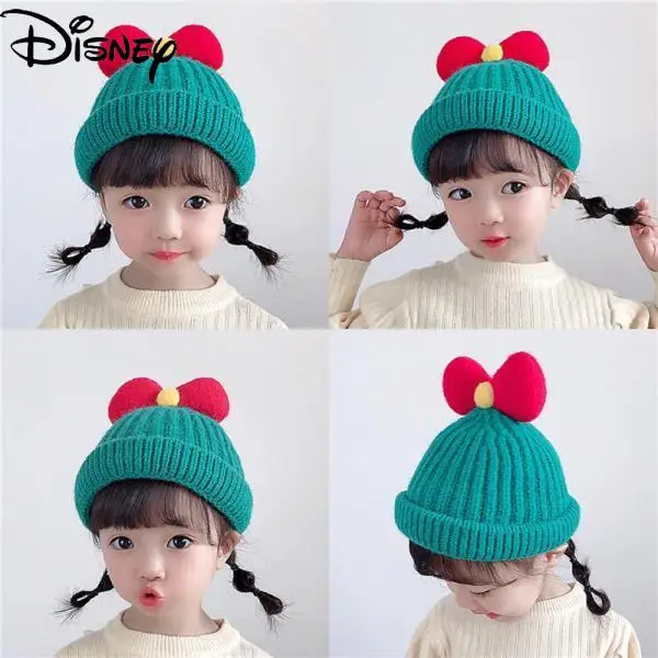 

Disney Cartoon Princess Cute Creative Personality All-match Autumn and Winter Cotton Bow Newborn Hat