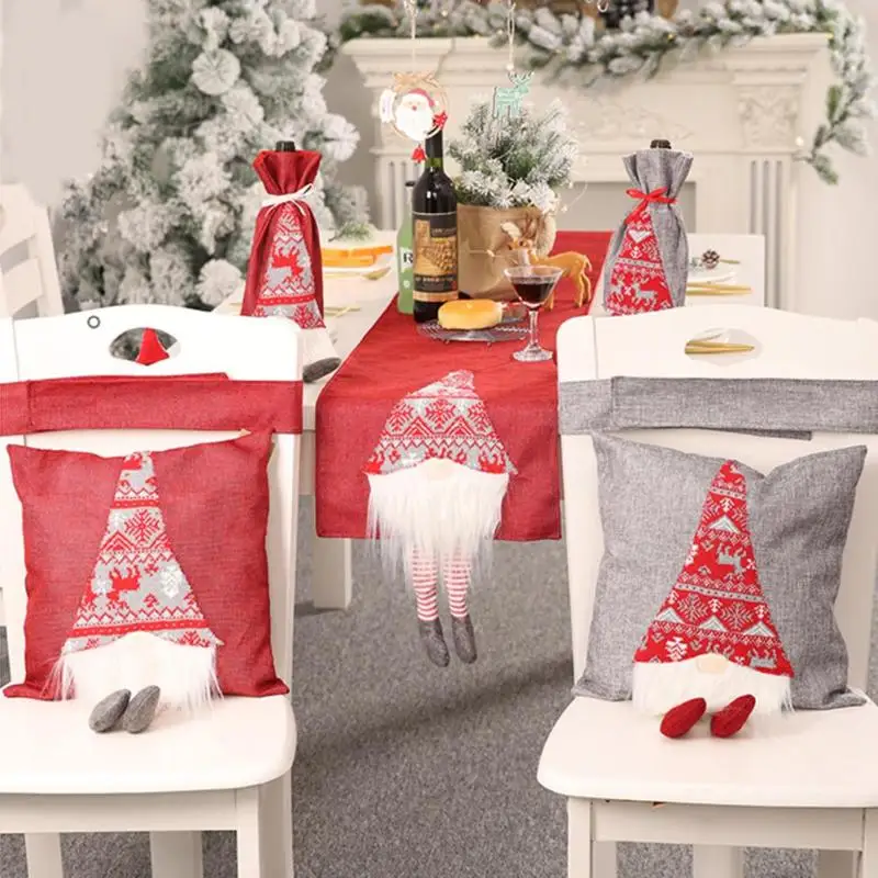 Прекрасный красочный Рождественский чехол для подушки мультяшная безликая