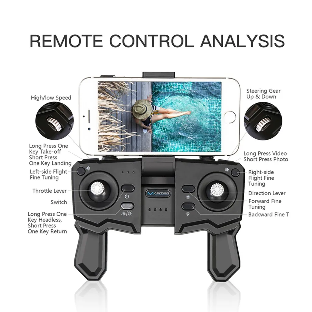 2 4G 4K OpticalFlow следующая двойная камера траектория полета FPV Радиоуправляемый