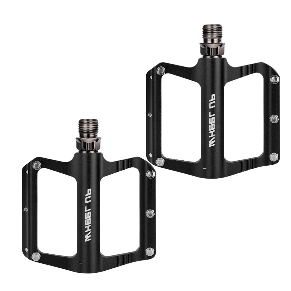 

2pcs Bike Pedal Aluminium Alloy Pedal Non-slip Pedal Bike Accessories Non-slip Platform Flat Pedal (Black)