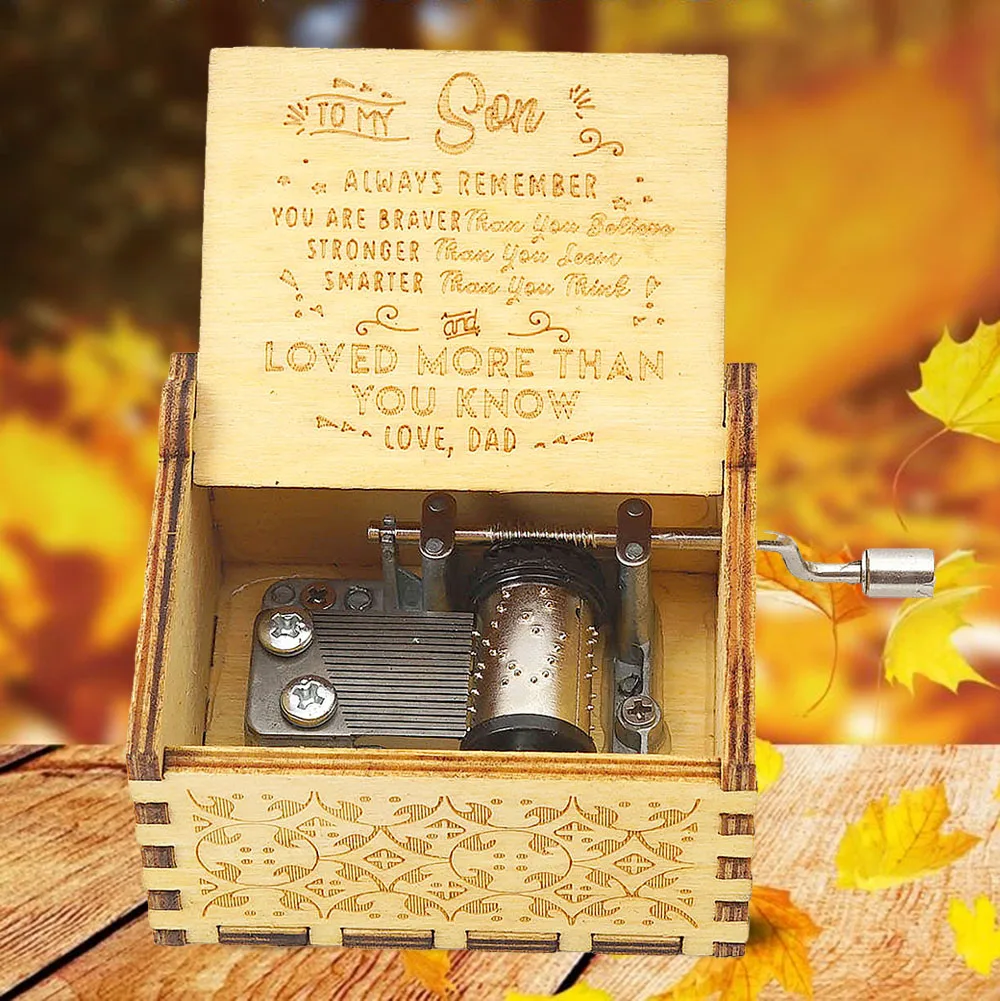 You are My Sunshine Music Box, Gift for Daughter from Dad,  Laser Engraved Vintage Wood Boxes, Best Gift Birthday/Valentine's Da
