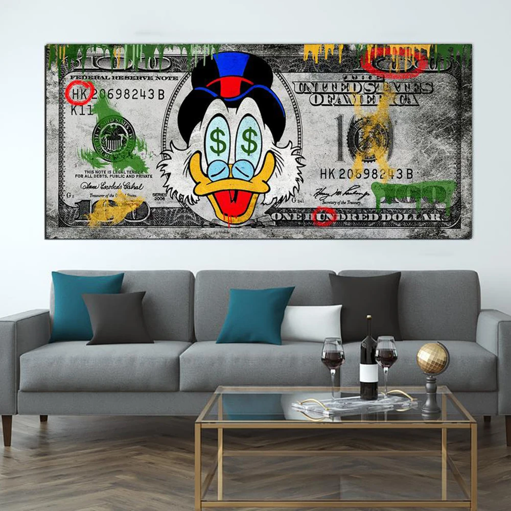 Большой стильный Дональд Дак Настенный декор искусство Микки мультфильм