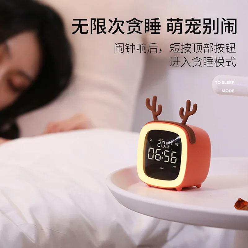 

Led Alarm Clock Smart Digital Clock Kids Cute Mini Digital Clocks with Date and Temperature Reveil Enfant Kids Clock AC50NZ