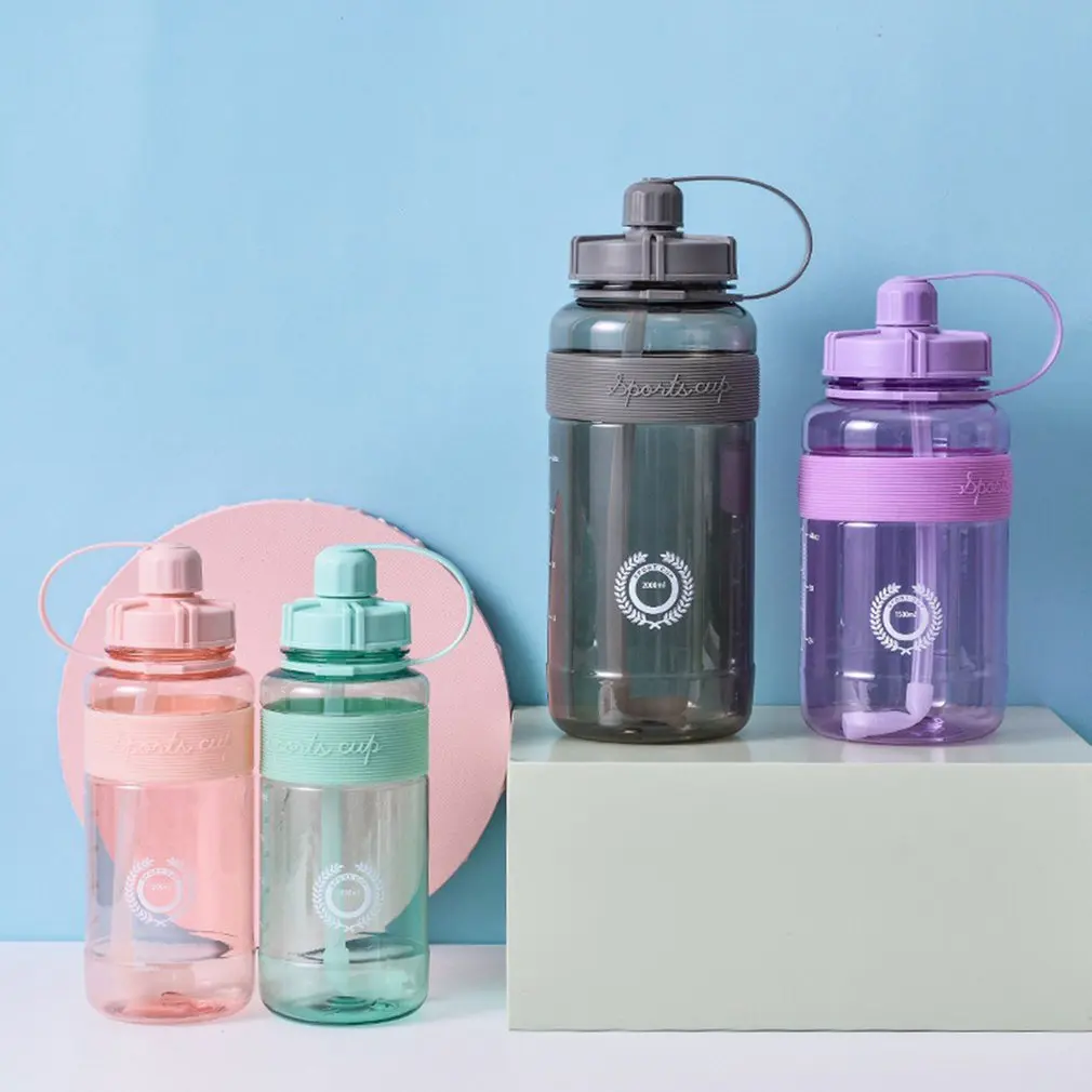 

Portable 600/1500ml Sports Water Bottle Drinkware Plastic Large-capacity Outdoor Picnic Camping Hiking Cycling Water Bottle Hot