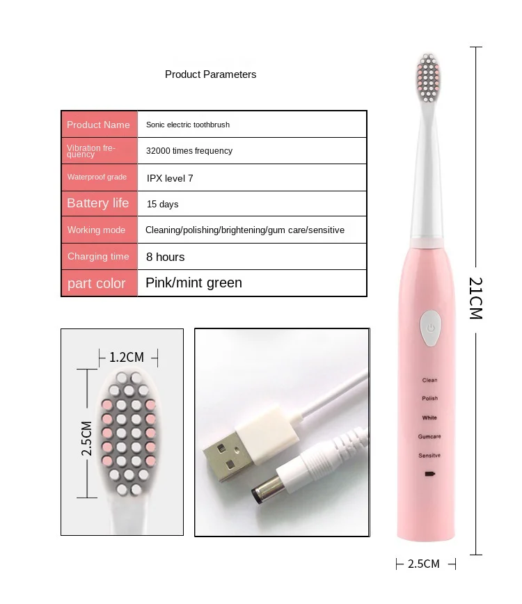 

Toothbrush Sonic Ultrasonic Electric Tooth Automatic Soft Bristle Brush Waterproof Lovers Age Group