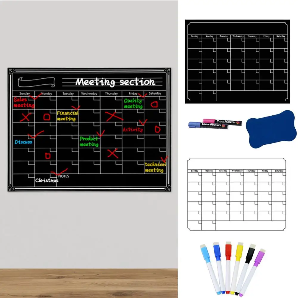 40x30 см многоразовая Магнитная сухая стираемая холодильник календарь