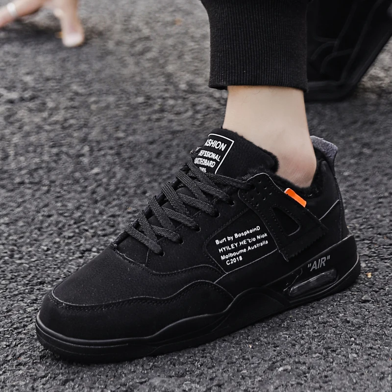 Осенне зимняя Уличная обувь с бархатной подушкой повседневная мужская низким