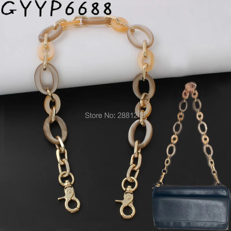 

new handbag Shoulder Strap Accessories handmade custom light chain Medieval Chic Acrylic Metal Shoulder Chain Strap