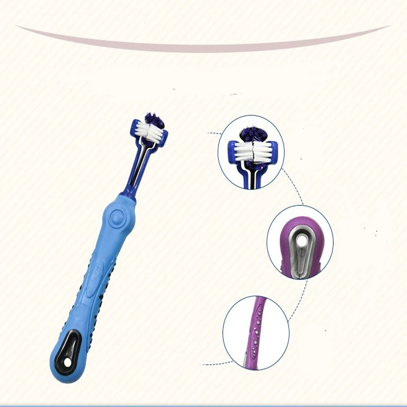 Мягкая зубная щетка для собак кошек двусторонняя резиновая инструмент зубного