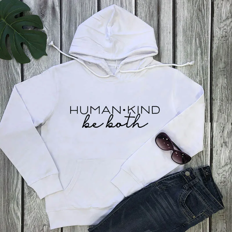 

Hoodies Human kind be both New Arrival Unisex Funny Casual 100%Cotton Tops be kind outfits kindness Tops love clothes
