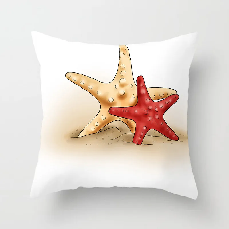 Fuwatacchi Свежий Живописный чехол для подушки морская Морская звезда Мягкая