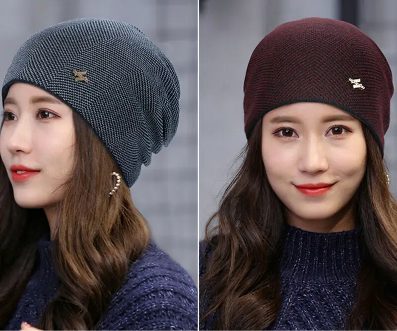 Прямая поставка зимние теплые шапки для женщин и мужчин вязаные лыжные крючком
