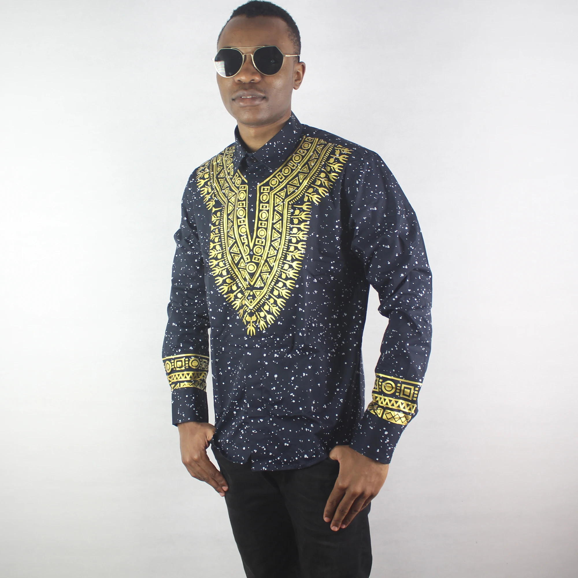 

African t-shirt Clothes hip hop Shirt 3D Golden printed Dashiki clothing Shirt 2020 kurta men