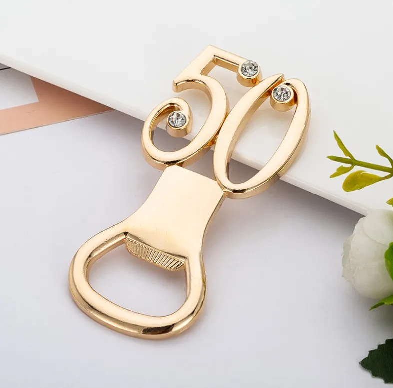 Легкие открыватели для бутылок Стразы 50th Openers подарки на день рождения сувенир