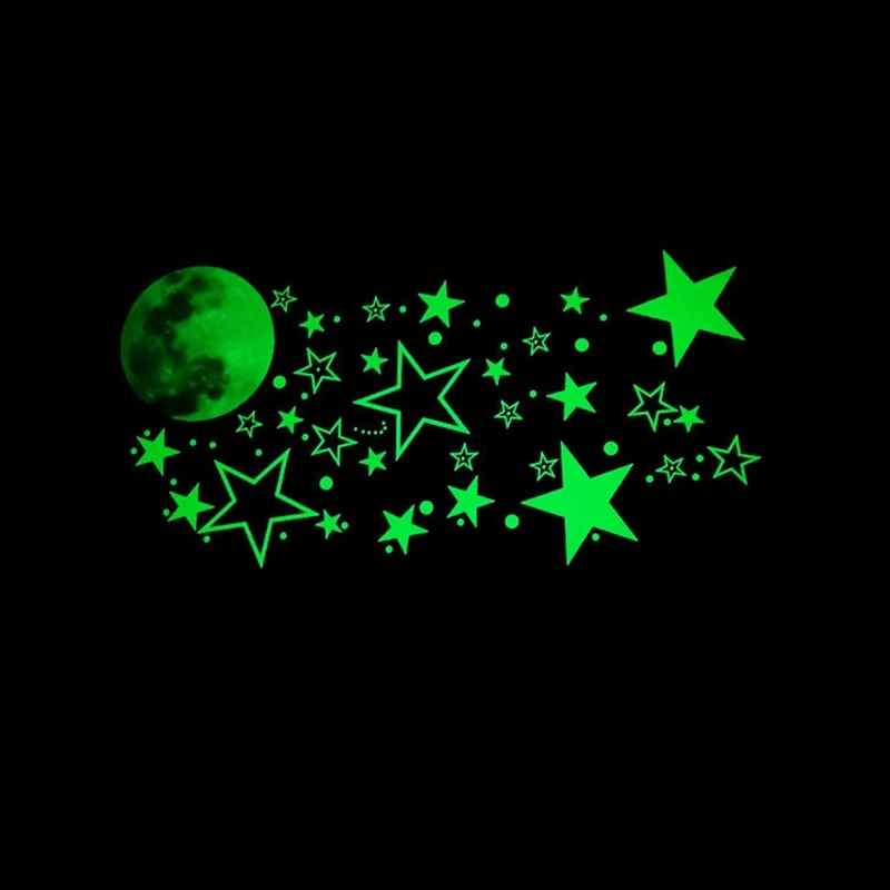 

Shine In The Luminous Moon Star Wall Stickers Fluorescent Wall Sticker. D08D