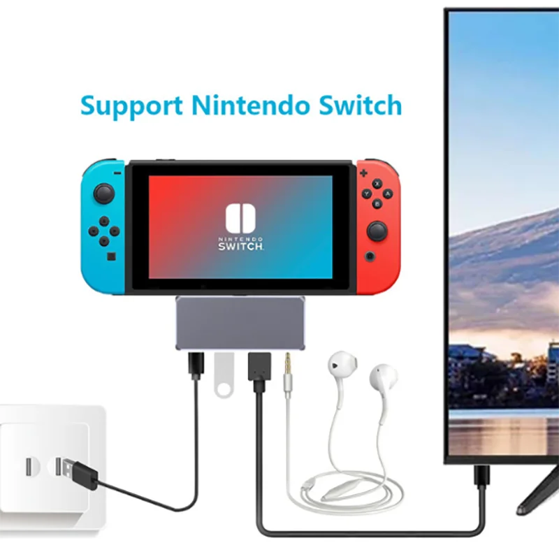 

Многофункциональная док-станция типа C для HDMI 4K 5-в-1 USB 3,0 разветвитель концентратора