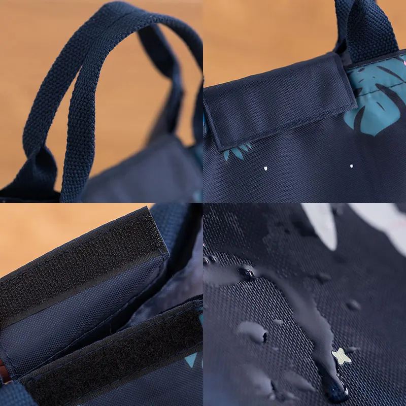 

1 Pc cartoon Fresh lunch bag Women Cooler Tote Bags Waterproof Portable Zipper Thermal Oxford Lunch box Tote Food Bags