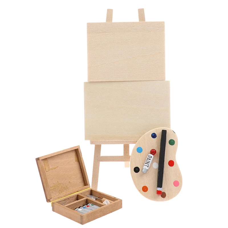 

1:12 миниатюрная фотопалитра для кукольного домика, рисование 2 *, доски для рисования, украшение для дома для кукольного домика