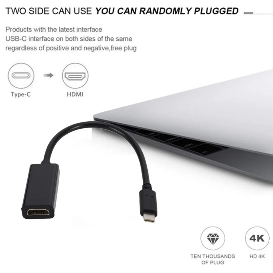 USB C to HDMI Adapter 4K 60Hz Type Thunderbolt 3 For MacBook Pro Air iPad Samsung Galaxy S10/S9 USB-C | Электроника