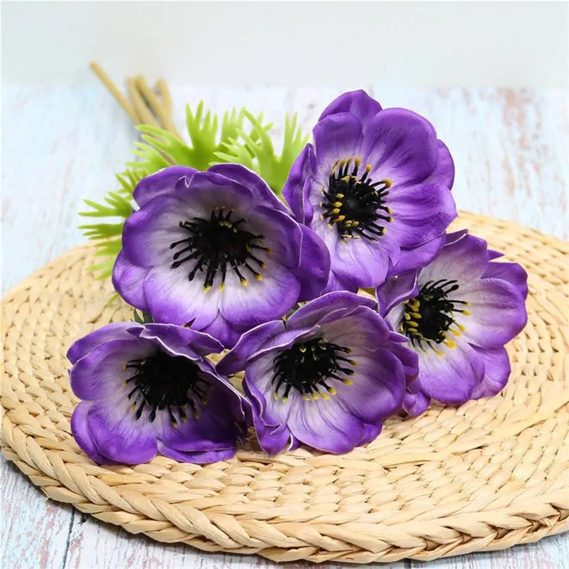 20 шт. реальные прикосновения одиночный ствол Anemone 16 54 "Длина имитация кукурузы