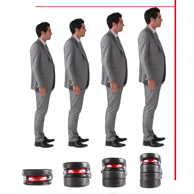 Adjustable PVC Height Increase Insoles 4-Layer Air Cushion Taller Shoes Insoles Heel lift Insert for Men and Women