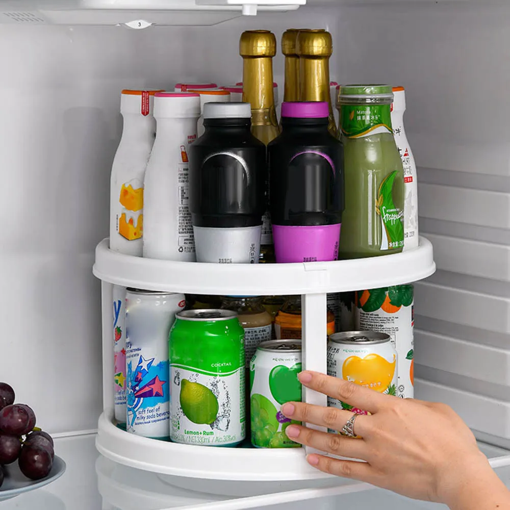 

Multifunctional Storage Rack Food 3 Tier Storage Box Seasoning Storage Box Rotating 360 Non-Slip Rack Kitchen Storage Organizer