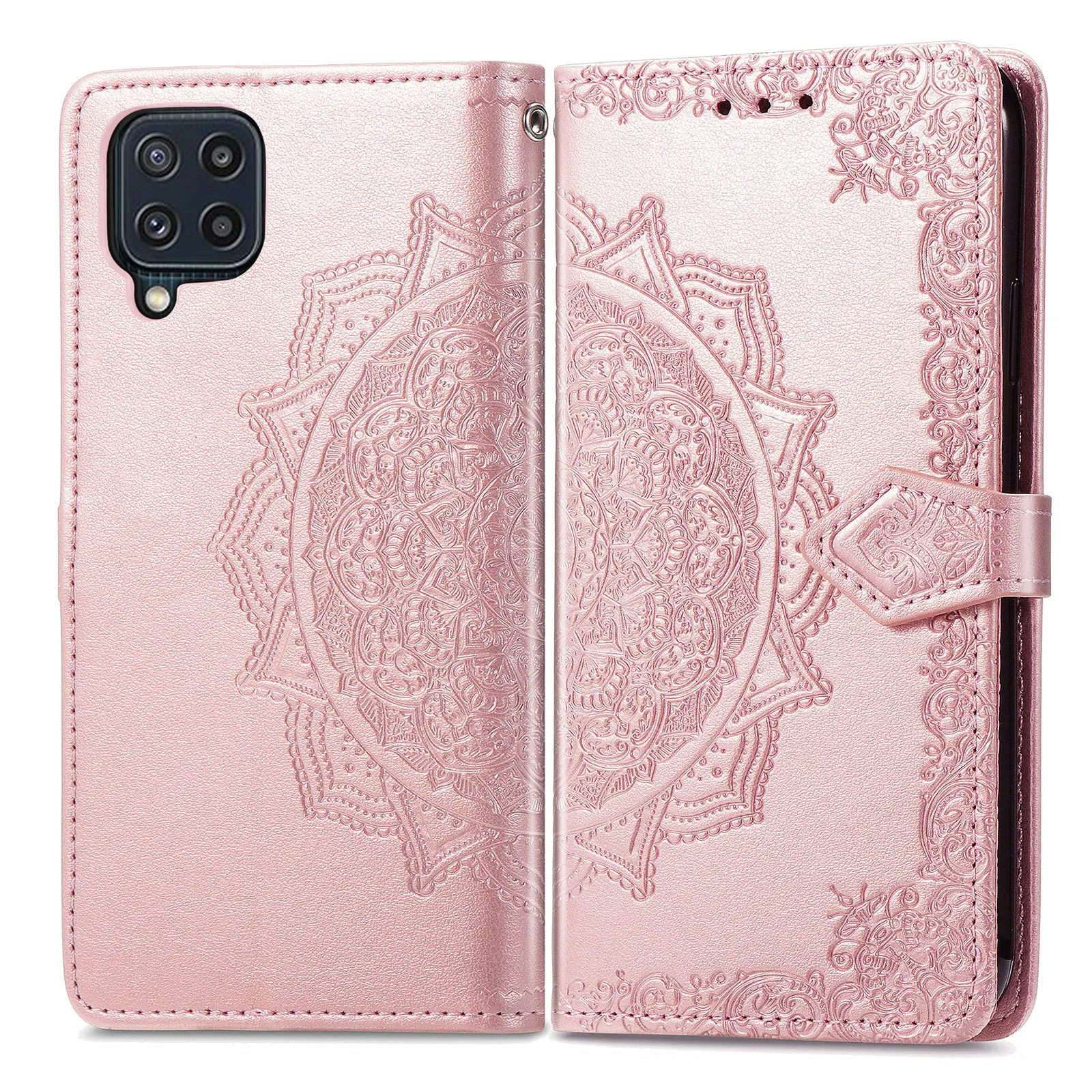 Чехол-книжка для Samsung Galaxy M32 кожаный с 3D рисунком мандалы цветами M 32 M325F M325FV M325 |