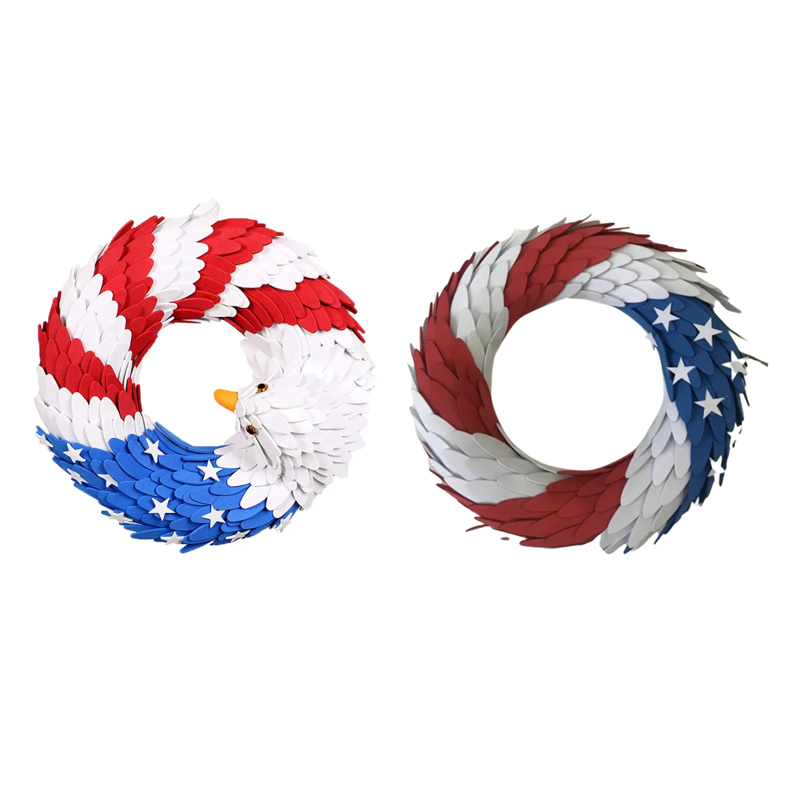 

Patriotic Wreath for Door Memorial Day Festival Garland Hanging Bald Decoration for Wall Indoor Outdoor