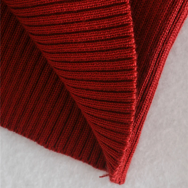 

New 2021 Autumn Sprint Women Vintage Square Collar Za Red Short Knitted Pullover Tops Female Casual Long Sleeve Elastic Sweaters