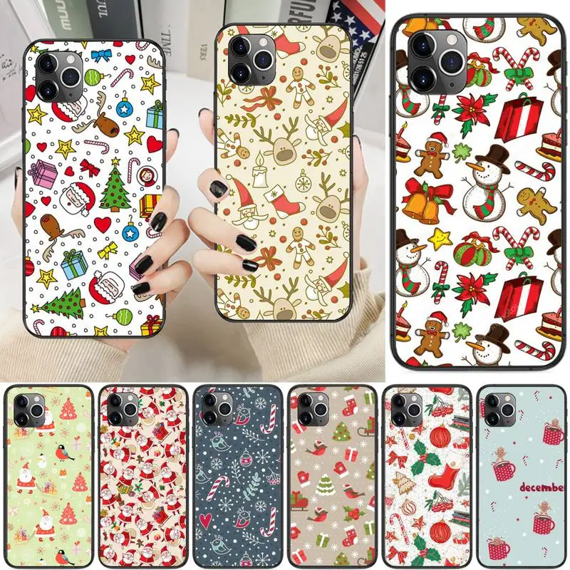 

2021 Prin Christmas Phone Case For iPhone 13 12 11 Pro Max 11 XR XS Max X 8 7 6 5 SE 2020 Fundas Cover