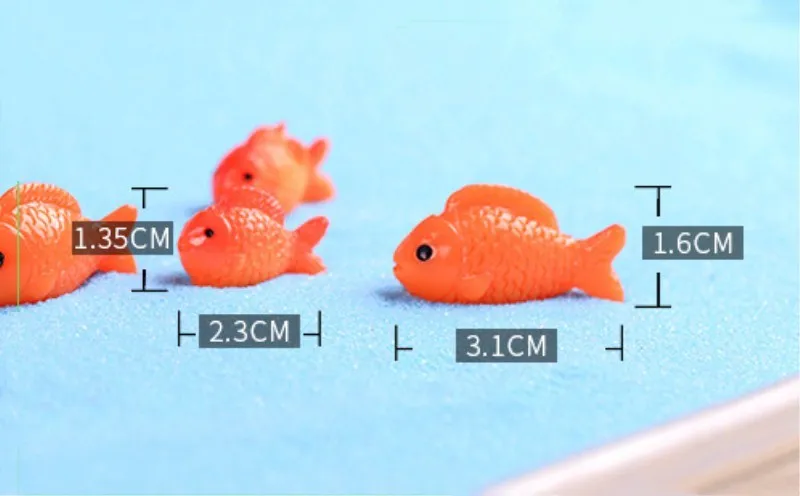 Миниатюрная фигурка рыбы и лотоса 2 шт. декоративный волшебный сад кукольный дом