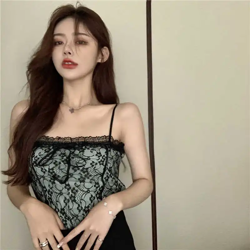 

Lace Beauty Back Camisole Women's Net Infrared Wear French Style