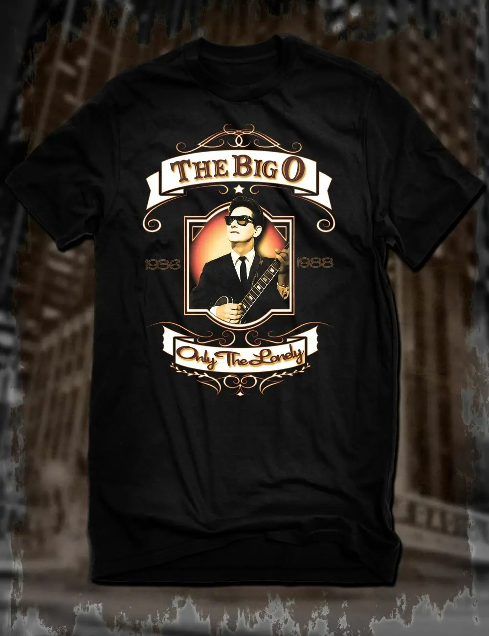 

New Black Roy Orbison T-Shirt The Big O Tee In Dreams Pretty Woman Music Singer Mens Short Sleeve Tees