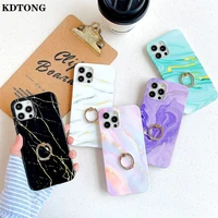 thin phone case for iphone 12 mini 11 pro max se 2020 x xs xr 7 8 plus funda smooth marble ring bracket anti fall back cover