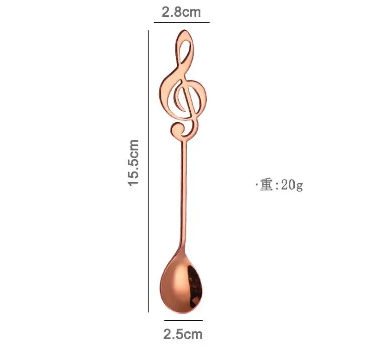 7 kleuren Note Ontwerp Rvs Theelepel Muziek Thema Metalen Koffie Thee Roeren Lepel десерт Ijs Lepels подарок Bestek