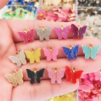 peixin 10pcs cute butterfly charms accessories wholesale diy earrings findings diy jewelry making supplies colorful butterfly
