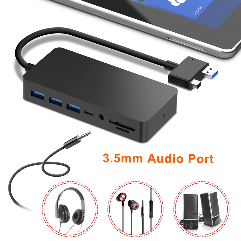 Для micro Foft Surface Pro 4 5 6 HUB RJ45 Gigabit Ethernet USB3.0 usb HDMI VGA DP 3 мм AUX jack USB C конвертер|USB-хабы| |