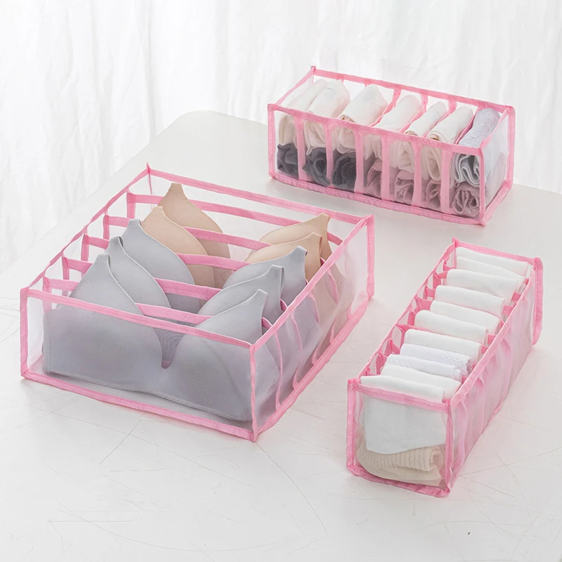 

Bra Organizer Storage Box Underwear Divider Storage Box with 6/7/11 Compartments Drawer Cover Closet for Ties Socks Bra Bedroom