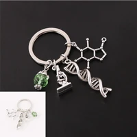 key chains ring jewelry microscopes dna anatomy biology new science doctor gift