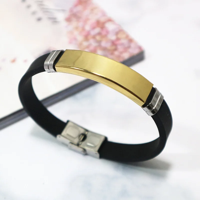 Wonlife серебряный браслет из титановой нержавеющей стали черный силиконовый для