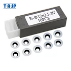 Твердосплавные пластины TASP, фрезы, 12 мм, круглые, 10 шт., инструменты для токарной обработки древесины, ножи для токарного станка по дереву, токарный станок