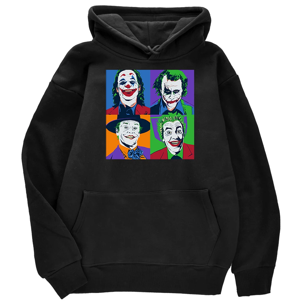 

Худи с мультяшными персонажами Джокер мужская одежда с принтом уличная одежда Харадзюку приталенные флисовые толстовки винтажные пуловер...