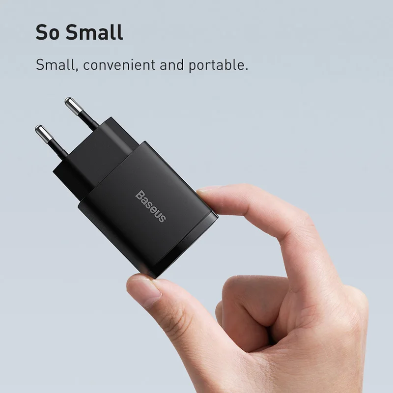 Baseus-cargador USB de 20W, dispositivo de carga r&aacute;pida tipo C, PD, puerto USB Dual, port&aacute;til, para iPhone 12 Pro Max 11 Mini 8 Plus-2