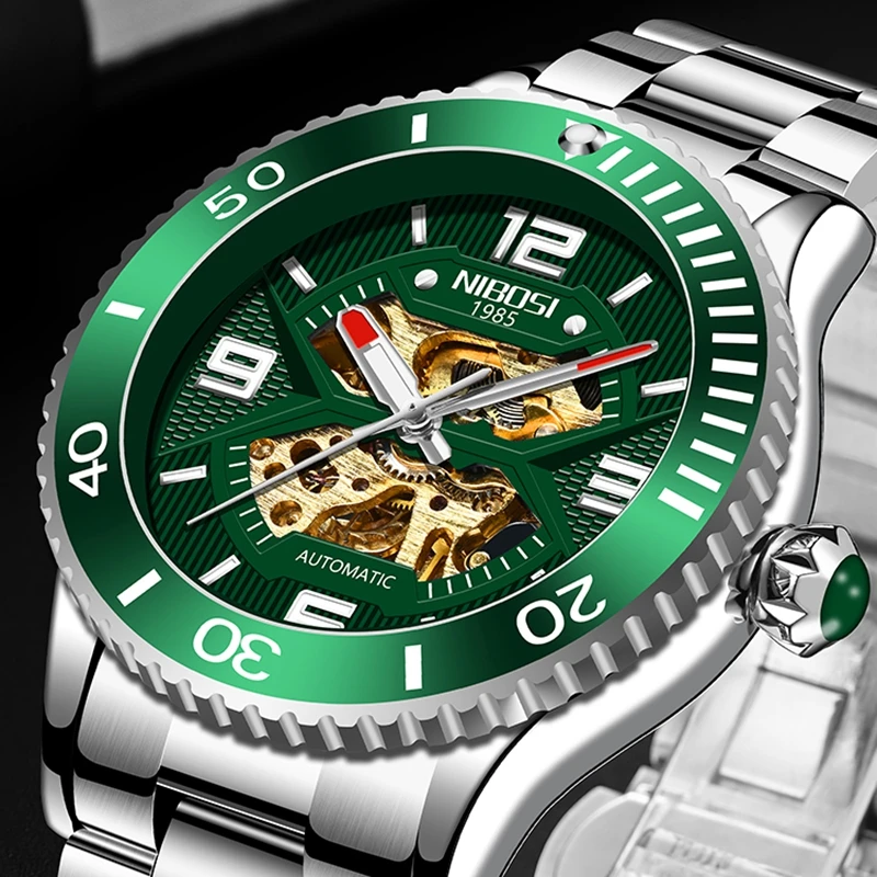 

2021 Luxury Business Sport Mechanical Wristwatch Brand Men Watches Automatic Stainless Steel Waterproof Watch Men Gift