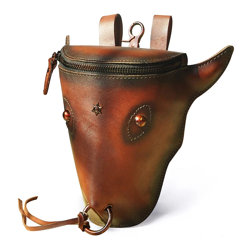 

New Genuine Leather men Fashion Wine Travel Belt Fanny Waist Bag Pack Design Hook Bum Hip Bag 6" Phone Cigarette Pouch Male 835