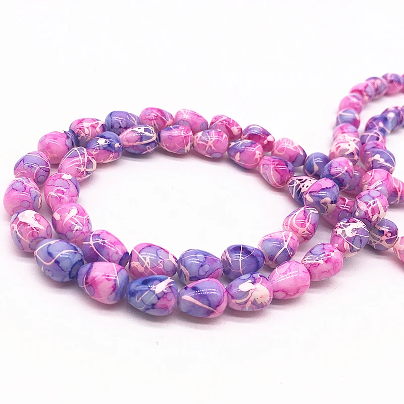 Двухцветные стеклянные бусины разделители в форме каплевидной формы для салата