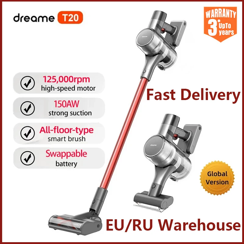 

Dreame T20 Handheld Cordless Vacuum Cleaner All In One Intelligent Dust Collector 25kPa All-Surface Brush Floor Carpet Aspirator
