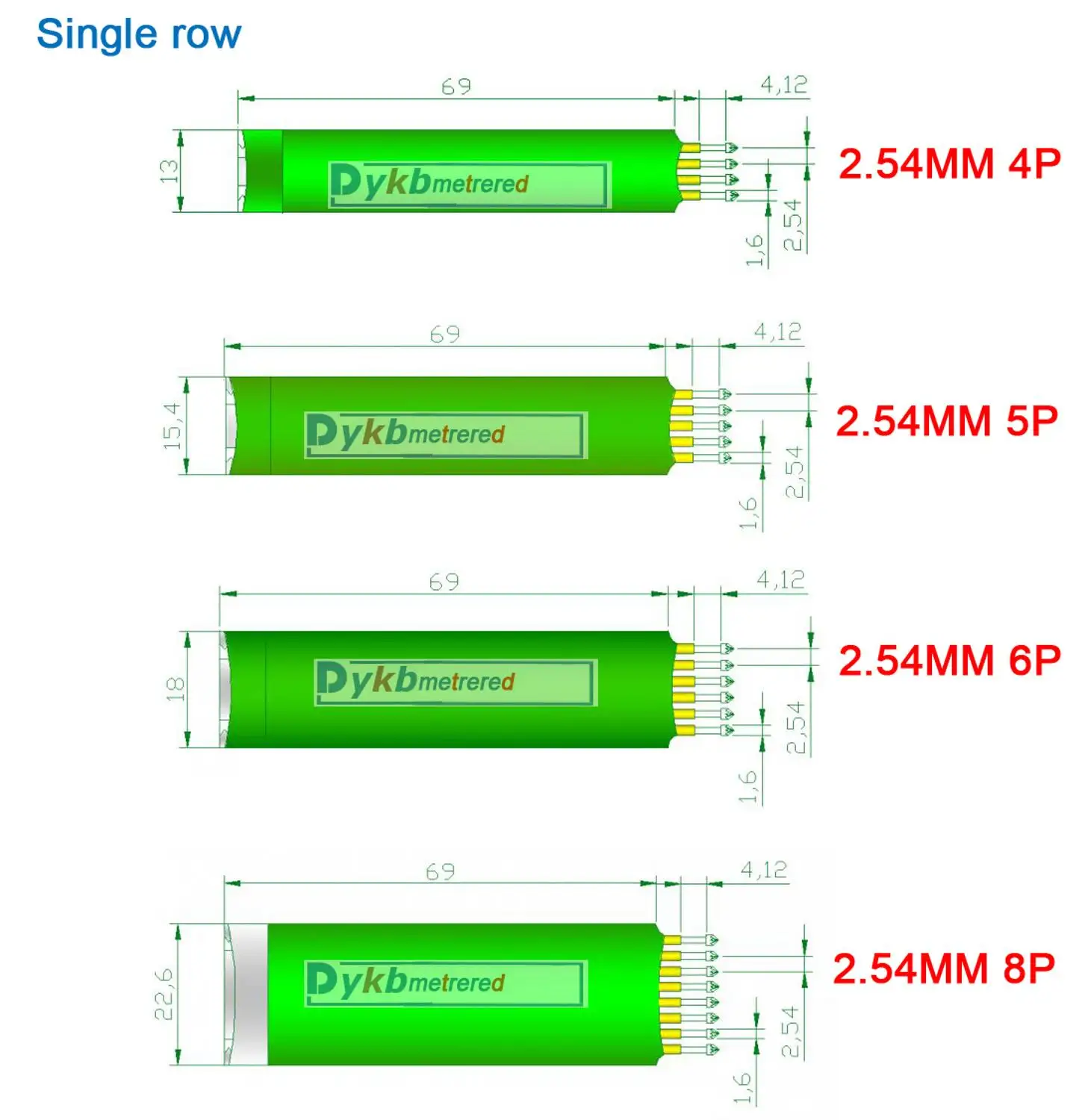 Шаг 2 54 мм 2P / 3P 4P 5P 6P 8P PIN тестовый обжиг pin отладка загрузка программы STM8SSTM32F STC ARM JTAG